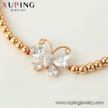 75355 Xuping hot sales popular 18k banhado a ouro pulseira de miçangas com charme de borboleta